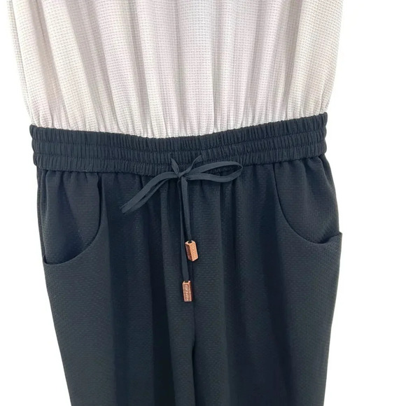 Ted Baker Toriil Ruffled Cold-Shoulder Jumpsuit Black / Gray Size 0 / US 2 - Picture 5 of 14